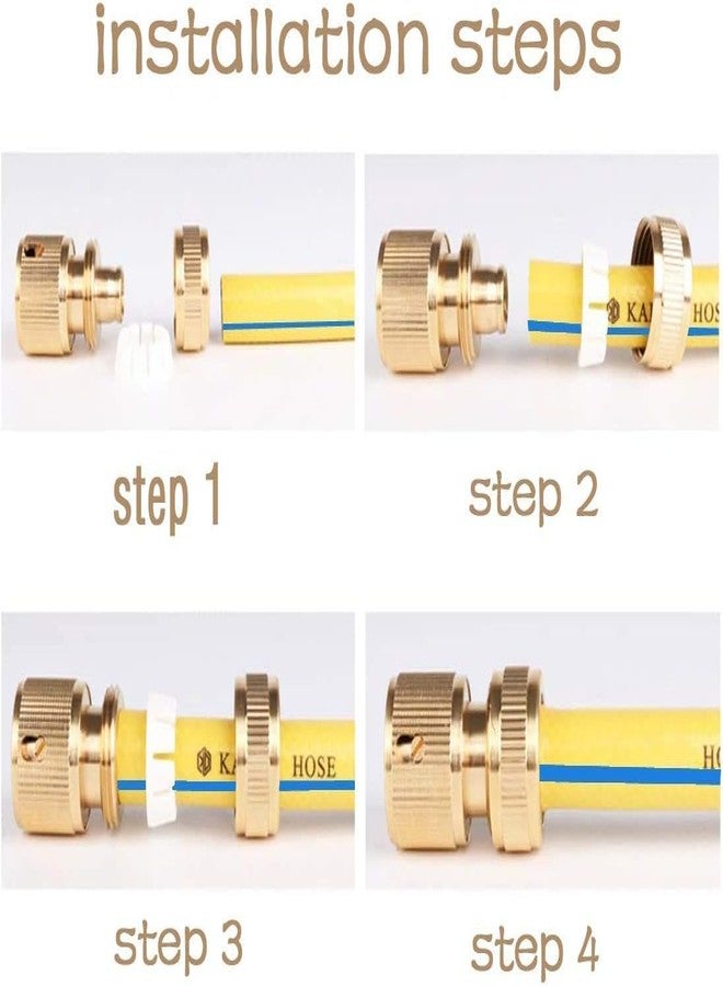 CRAZYABBS 4Pcs Tap Connector, Brass Pipe Connector for Tap, Garden Hose Quick Connectors, 1/2 & 3/4 Inch Faucet Adapter Tap Connector Sets for Garden Bathroom Kitchen Outdoors - Image 5